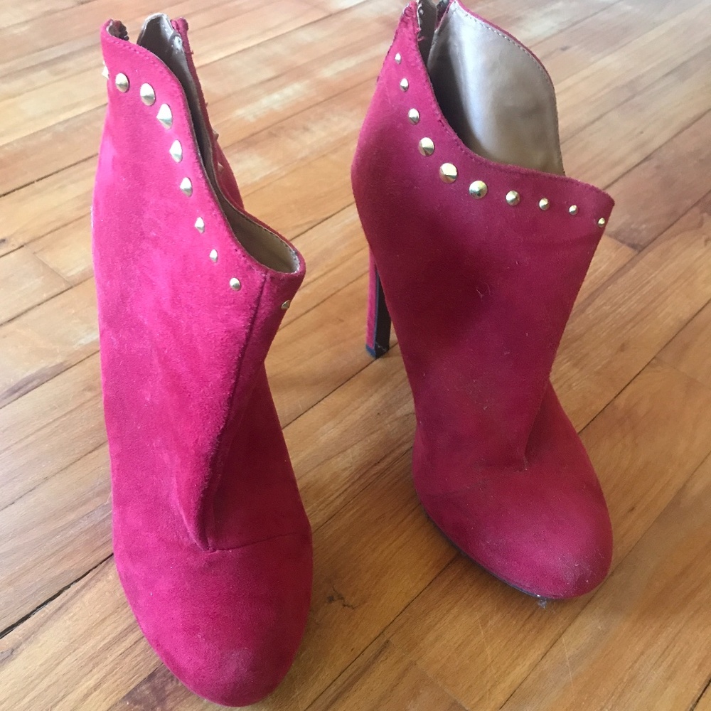Red Suede Boot Heels
